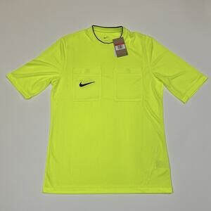 Nike Dri-Fit Soccer Referee Jersey Men’s Large Volt Yellow Double Pocket NWT